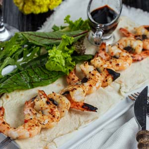 Креветки на мангале
