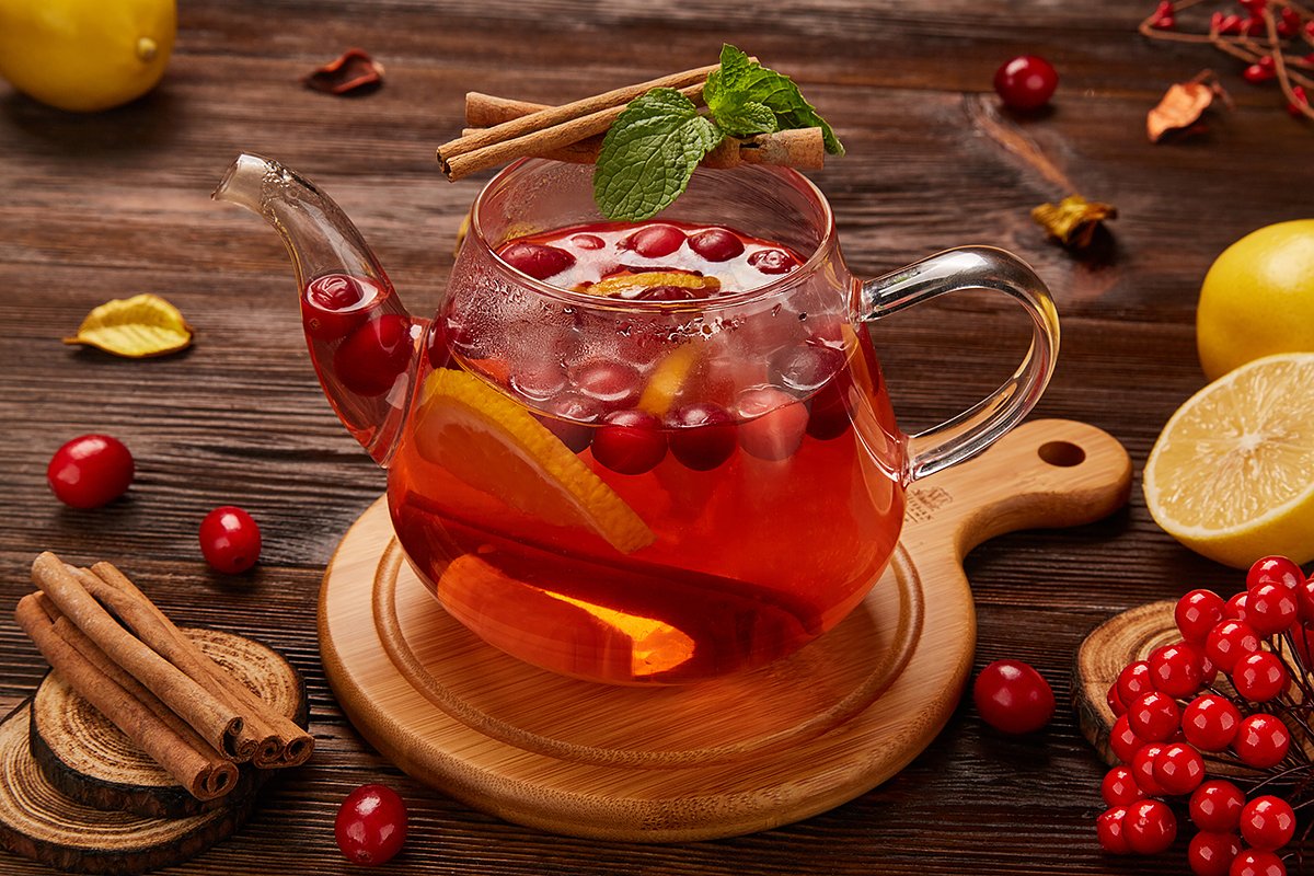 Клюквенный чай с апельсином